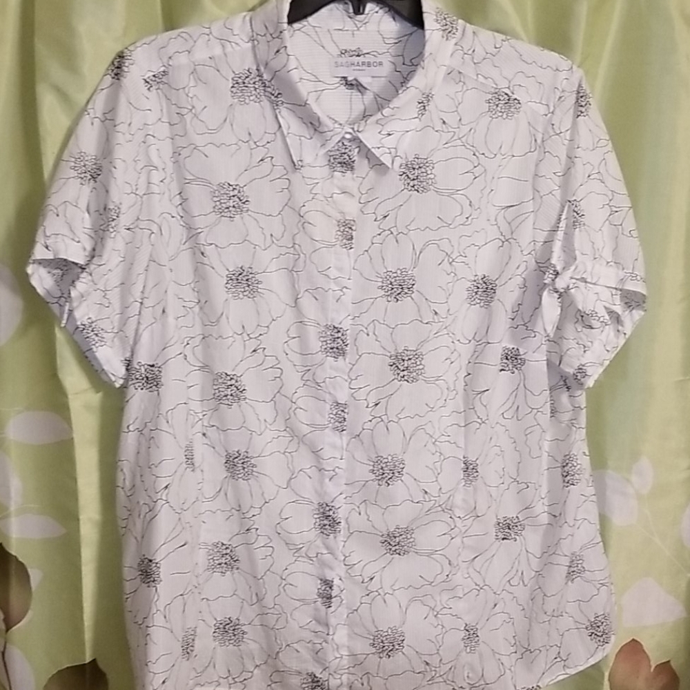 White floral blouse